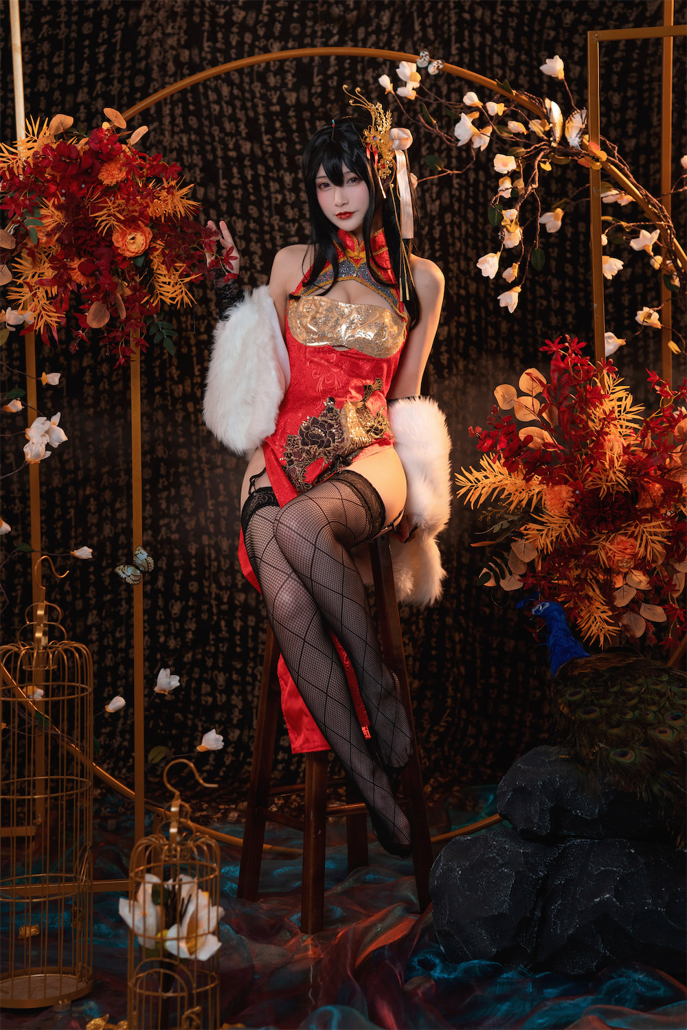 铁板烧鬼舞w大凤新年旗袍30p