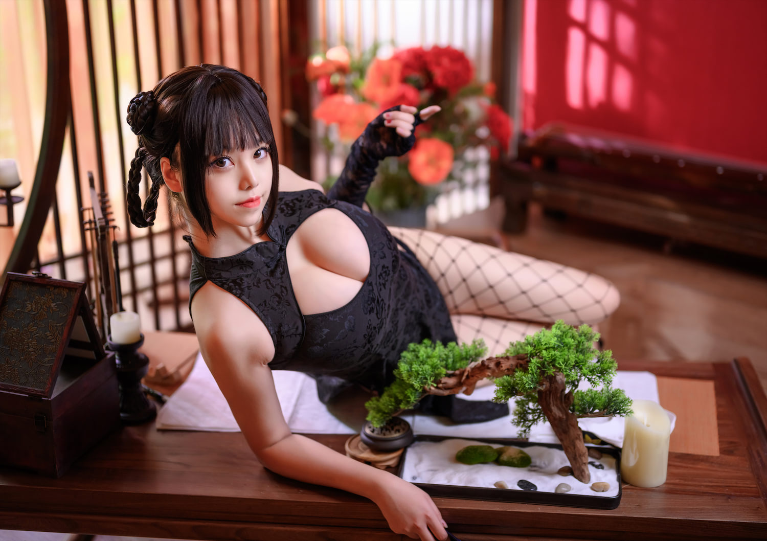 蜜汁猫裘魔女旗袍56p_3