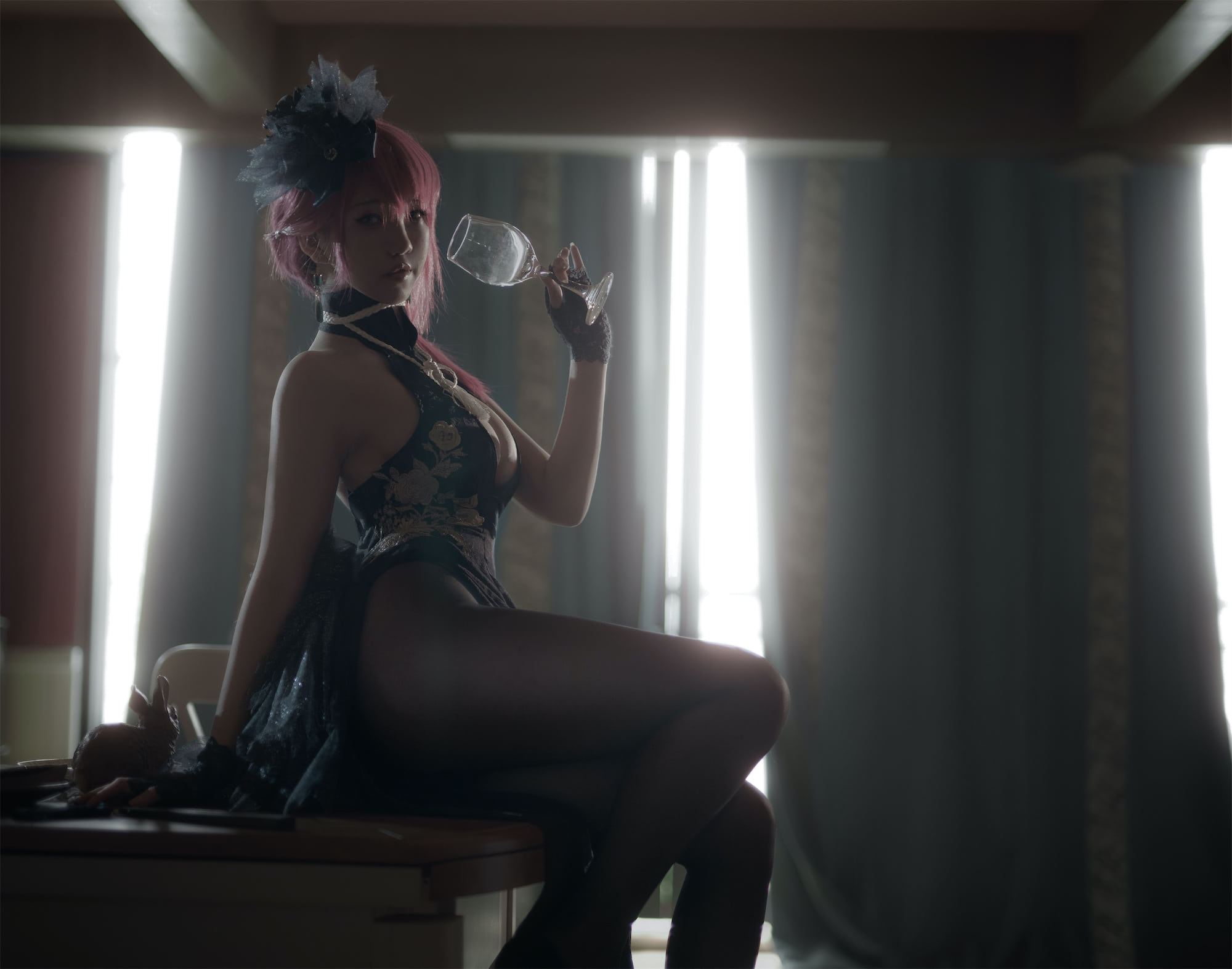 阿薰kaOri碧蓝黑太子旗袍18p