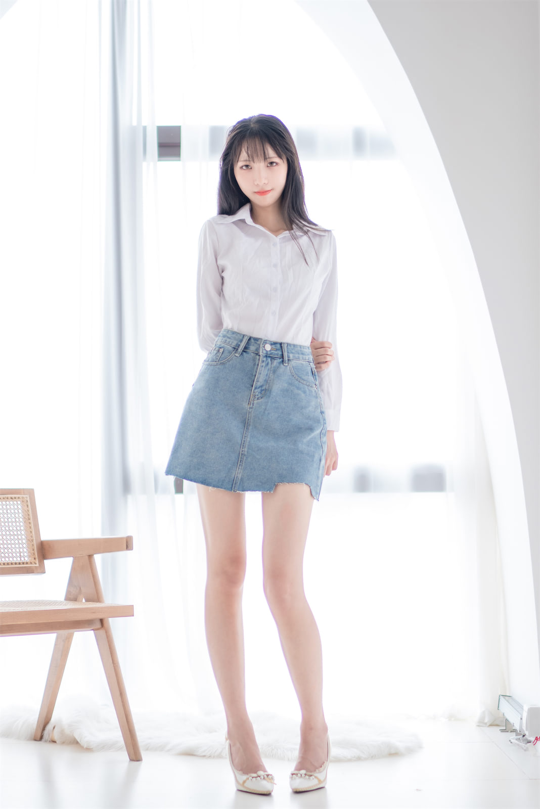 西呱呀呀呀衬衫牛仔裙61p