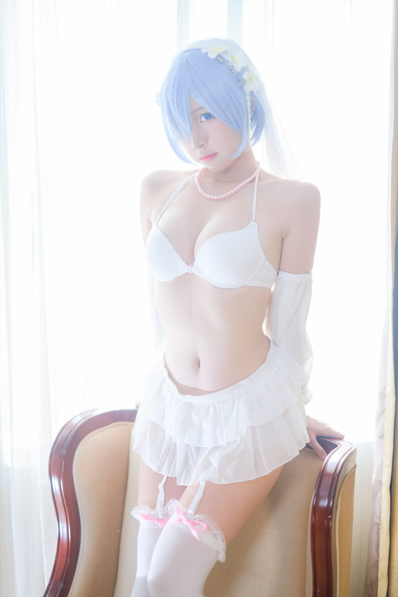 二佐Nisa白色婚纱蕾姆35p