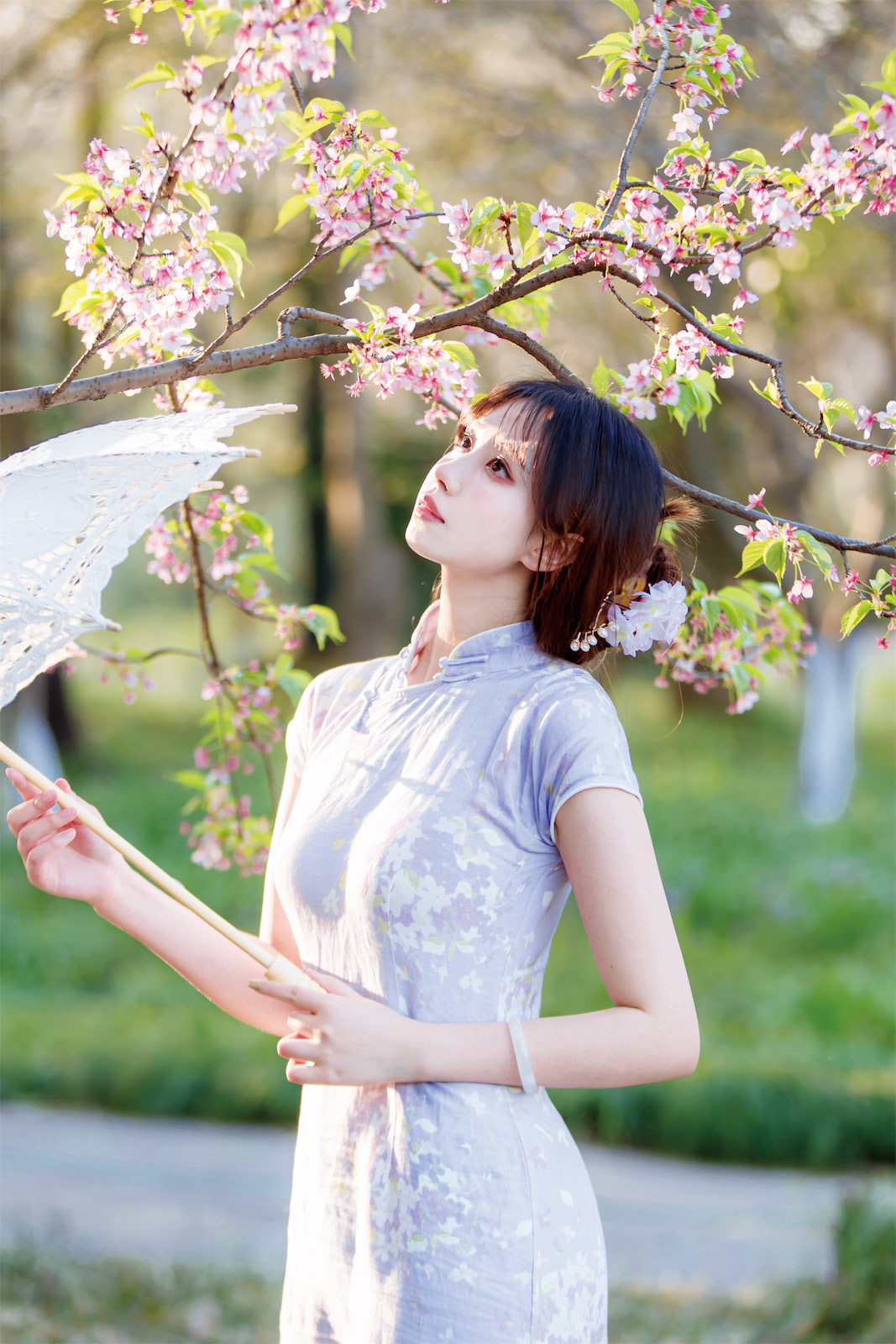 念雪ww蓝纱衣旗袍78p