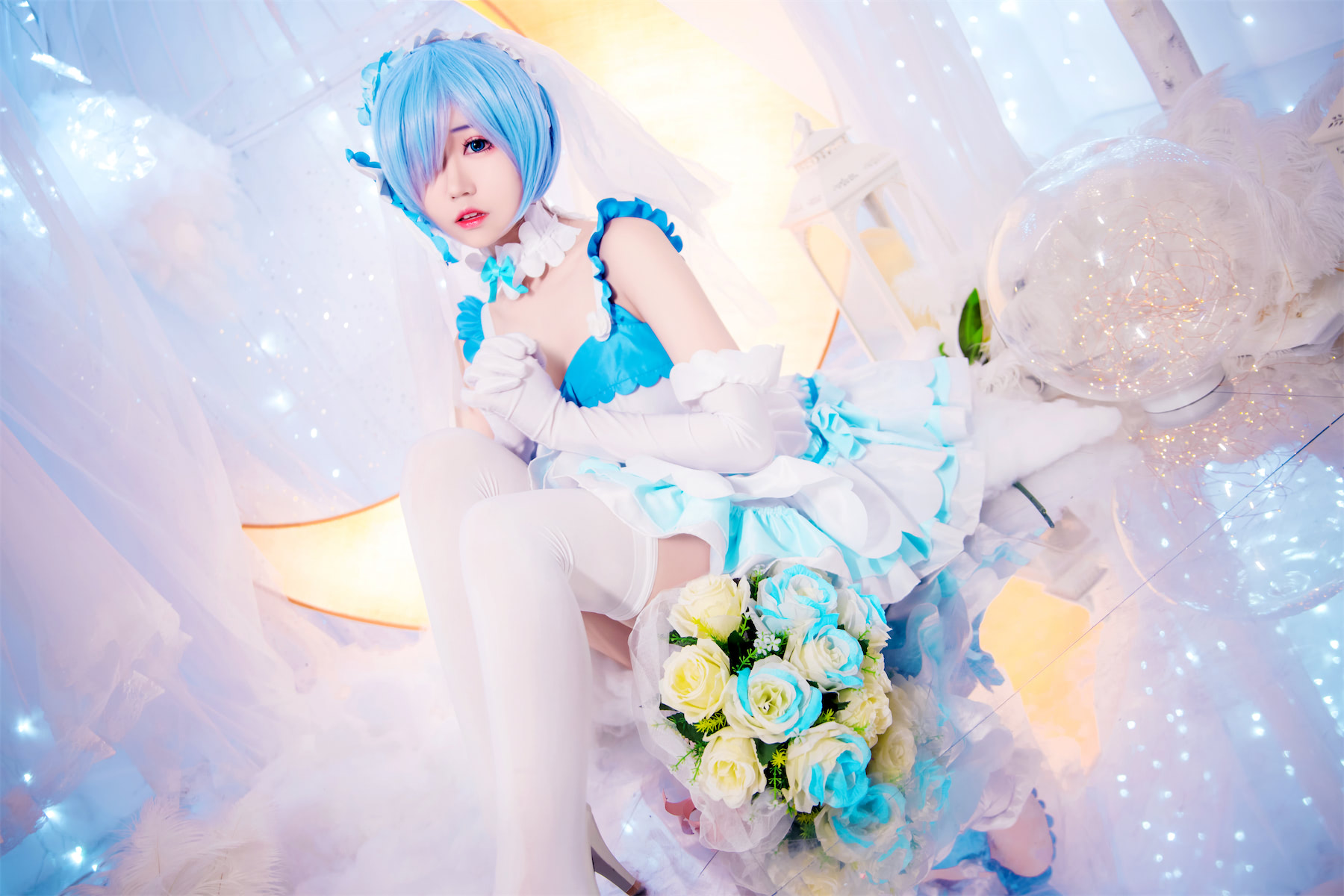 猫君君MaoJun蕾姆内衣猫耳花嫁睡衣108p