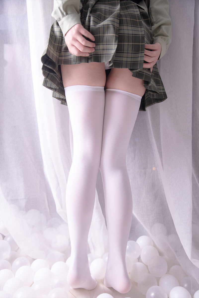 面饼仙儿白色过膝袜43p