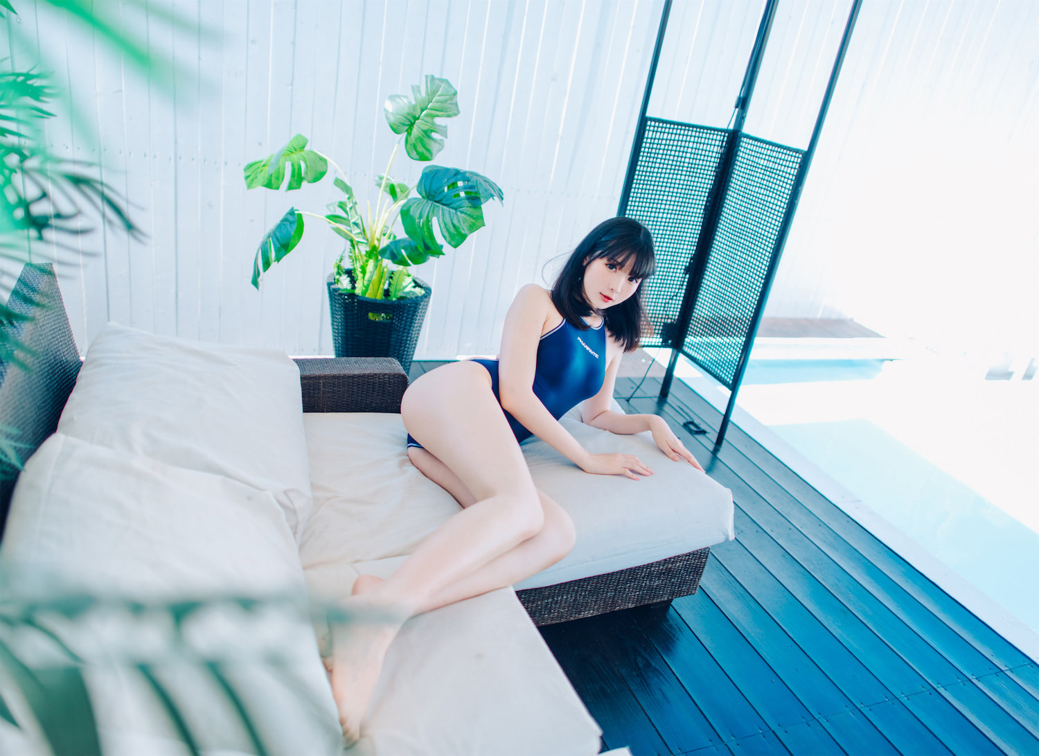 霜月shimo深蓝色竞泳32p